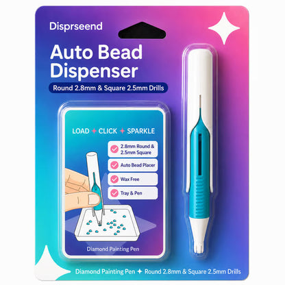 💎 Automatic Diamond Painting Bead Dispenser Pen & Tray Set