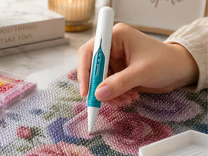 💎 Automatic Diamond Painting Bead Dispenser Pen & Tray Set