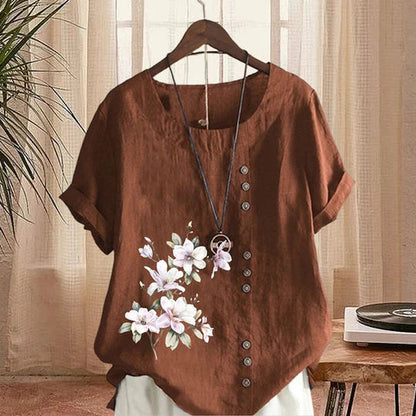 🌈49% discount✨Floral Cotton Linen Shirt