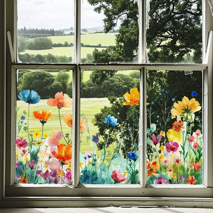 💐💞Colorful Floral Bouquet Window Sticker🖼️(Cut to size freely)
