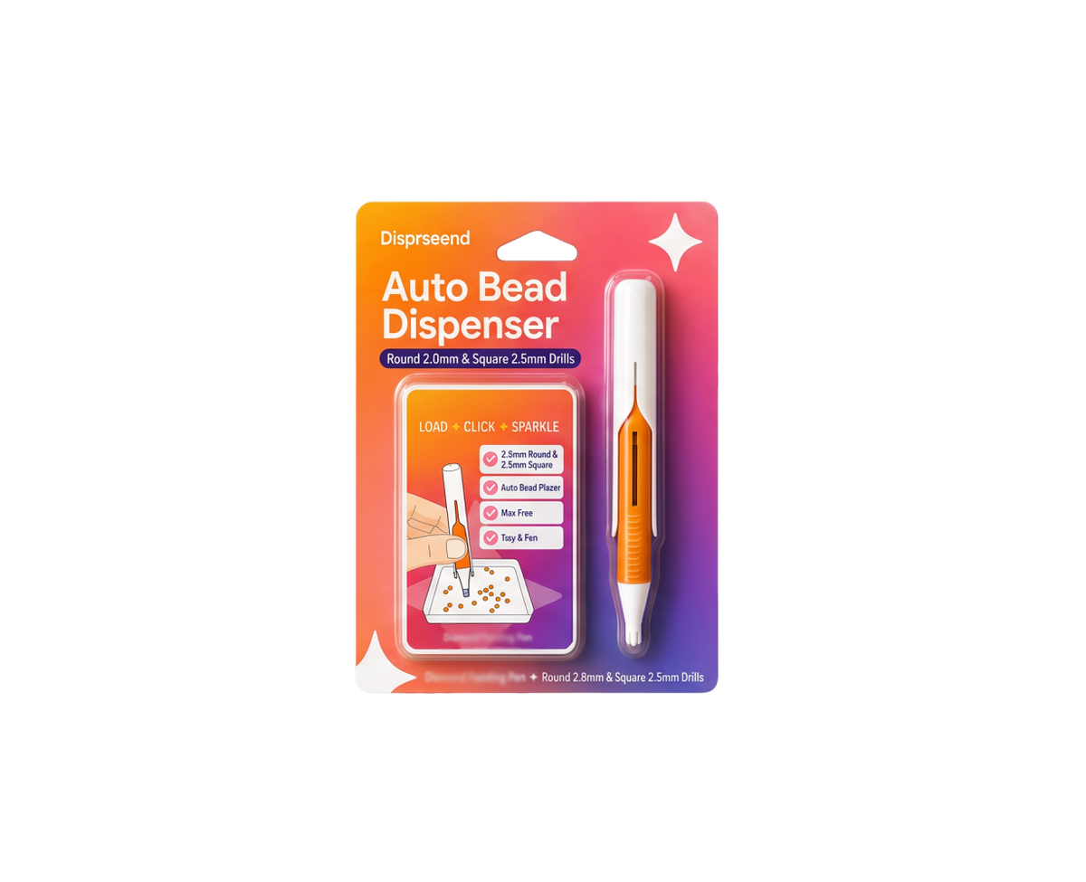 💎 Automatic Gem Art Bead Dispenser Pen & Tray Set