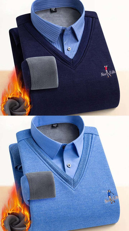 ❄️Winter New Arrivals 🔥MEN'S THERMAL FLEECE-LINED DOUBLE LAYER SWEATER
