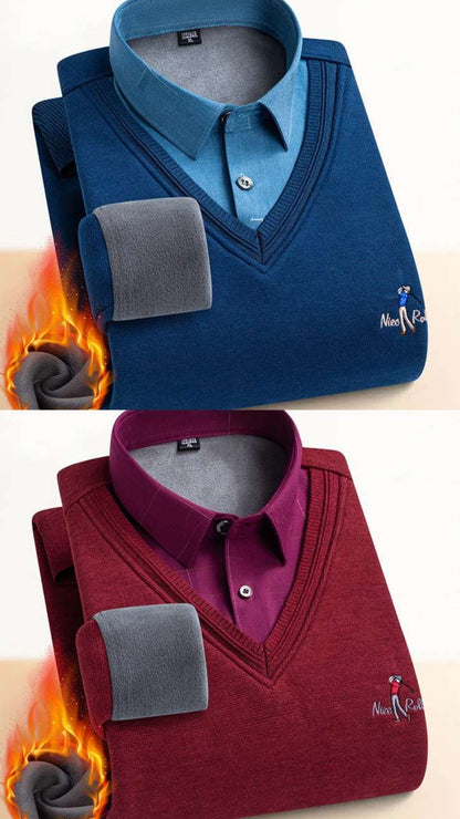 ❄️Winter New Arrivals 🔥MEN'S THERMAL FLEECE-LINED DOUBLE LAYER SWEATER