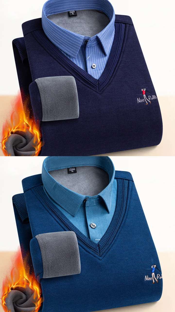 ❄️Winter New Arrivals 🔥MEN'S THERMAL FLEECE-LINED DOUBLE LAYER SWEATER
