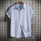 🔥Promotion - 49% Off💥-Men's Casual Loose Solid Color Button Up Short Sleeve Cotton Linen Shirt