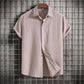 🔥Promotion - 49% Off💥-Men's Casual Loose Solid Color Button Up Short Sleeve Cotton Linen Shirt