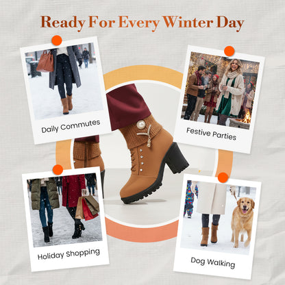 🚀Women's Thick Warm Chunky Heel Boots👢