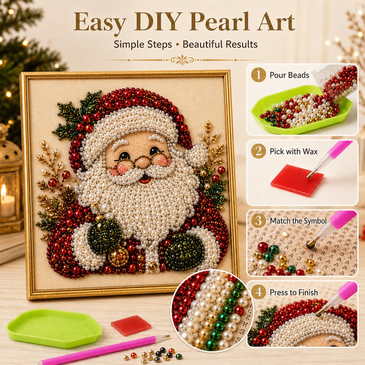 🎨💎DIY Christmas Pearl Diamond Painting Art Kit