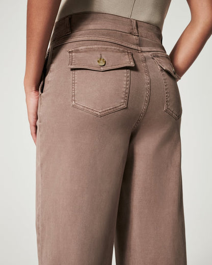 💥2025 HOT SALE💕Stretch Twill Cropped Wide Leg Pants