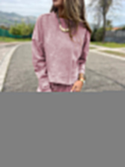 🍂Women's Crewneck Sweatshirt & Drawstring Pants Set