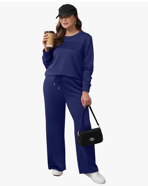 ✨Women's Crew Neck Top & Drawstring Pants Set