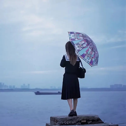🔥Hot Sale 49% OFF💦 -Vintage Stained Glass Automatic Umbrella