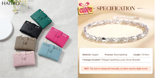 🔥Exclusive 2025 Luxury Sale✨ Women's Premium Leather Bifold Wallet (🩷Special Gift🩷Free)