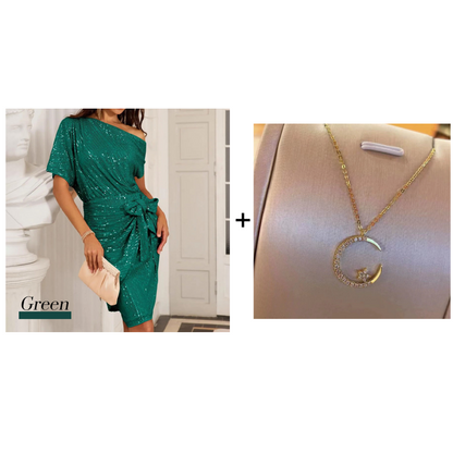 💃Hot Sales - 49% OFF🎉Sparkly One-Shoulder Ruched Dress✨