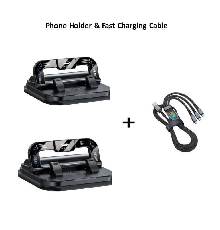 📱✨ 360° Rotating Foldable Phone Holder - Universal Compatibility with Anti-Slip Base for Desk, Car & Travel Use 🚗💻