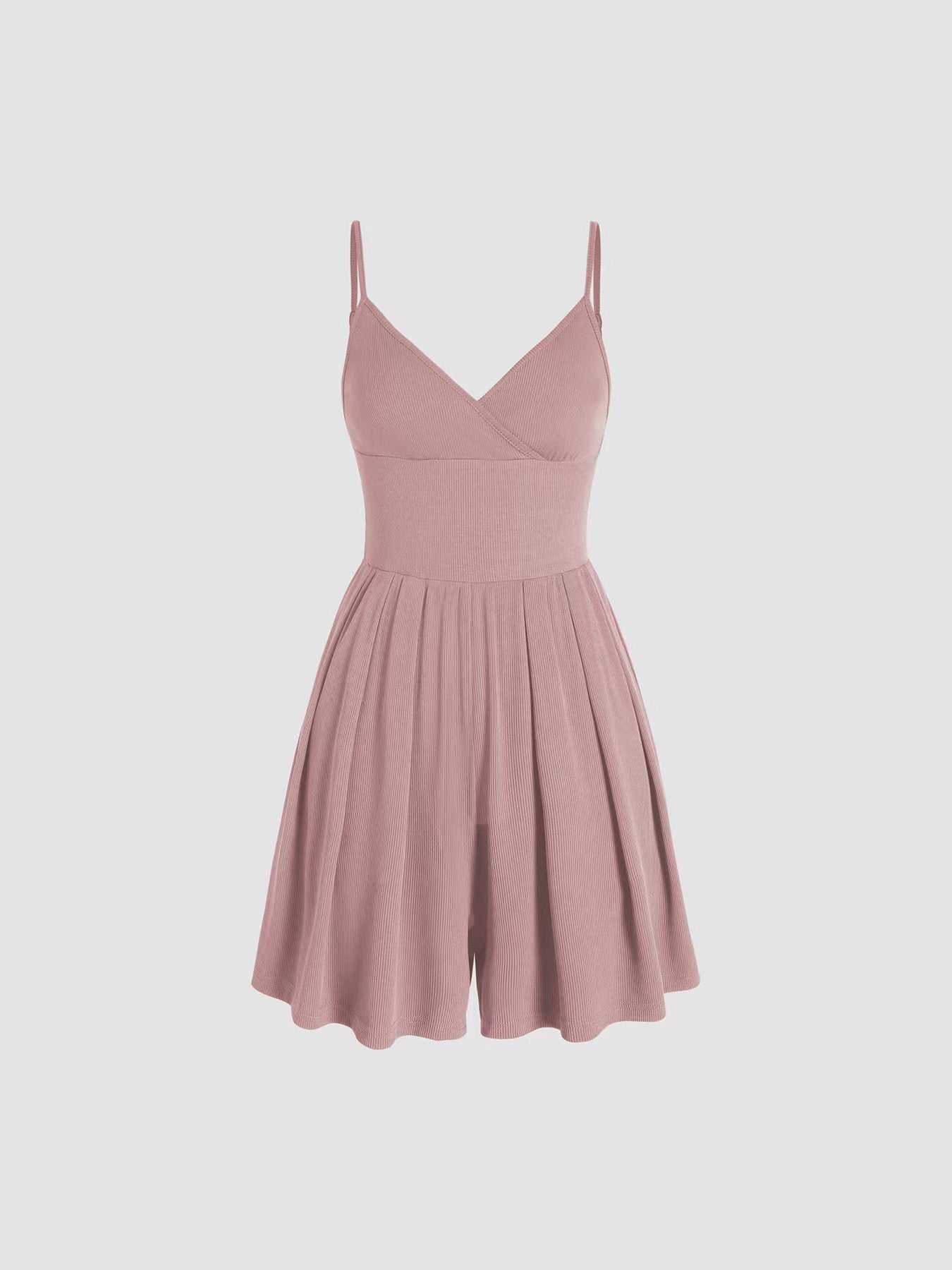 🌤️Summer Essential-Limited Time Low Price💕Women's Casual Adjustable  Plain Backless Wrap Cami Romper