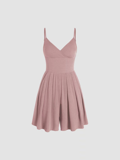 🌤️Summer Essential-Limited Time Low Price💕Women's Casual Adjustable  Plain Backless Wrap Cami Romper