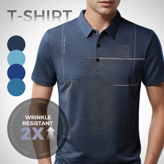 💥Hot Sale🔥Men's Loose Cool Breathable Lapel T-Shirt