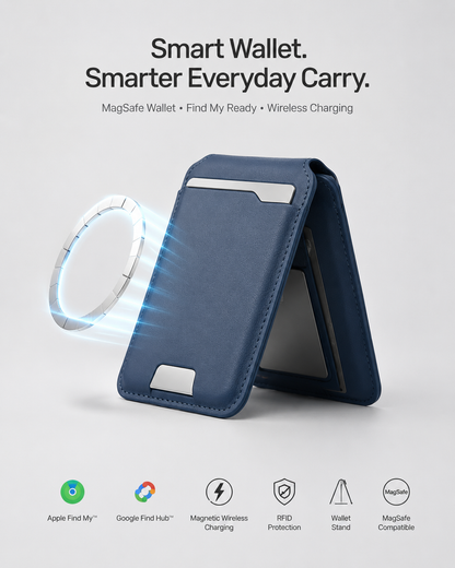 🔥50K+ SOLD!🔥Smart MagSafe Wallet Made of Genuine Nappa Leather – with Apple Find My™ & Google Find Hub™, RFID Protection, and Wireless Charging.