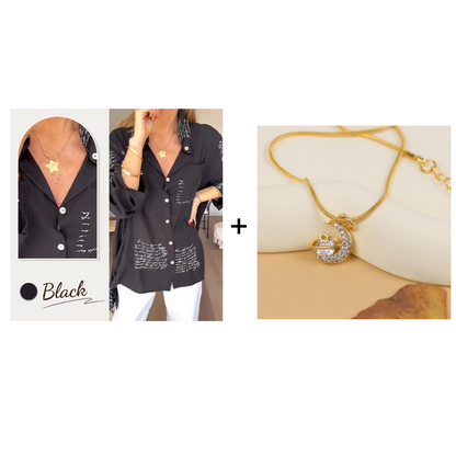 🎁Hot Sale 49%OFF💖Letter Print Fashion Lapel Shirt