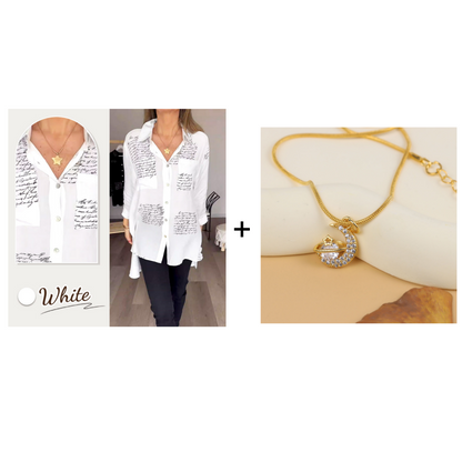 🎁Hot Sale 49%OFF💖Letter Print Fashion Lapel Shirt