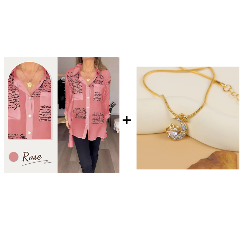 🎁Hot Sale 49%OFF💖Letter Print Fashion Lapel Shirt