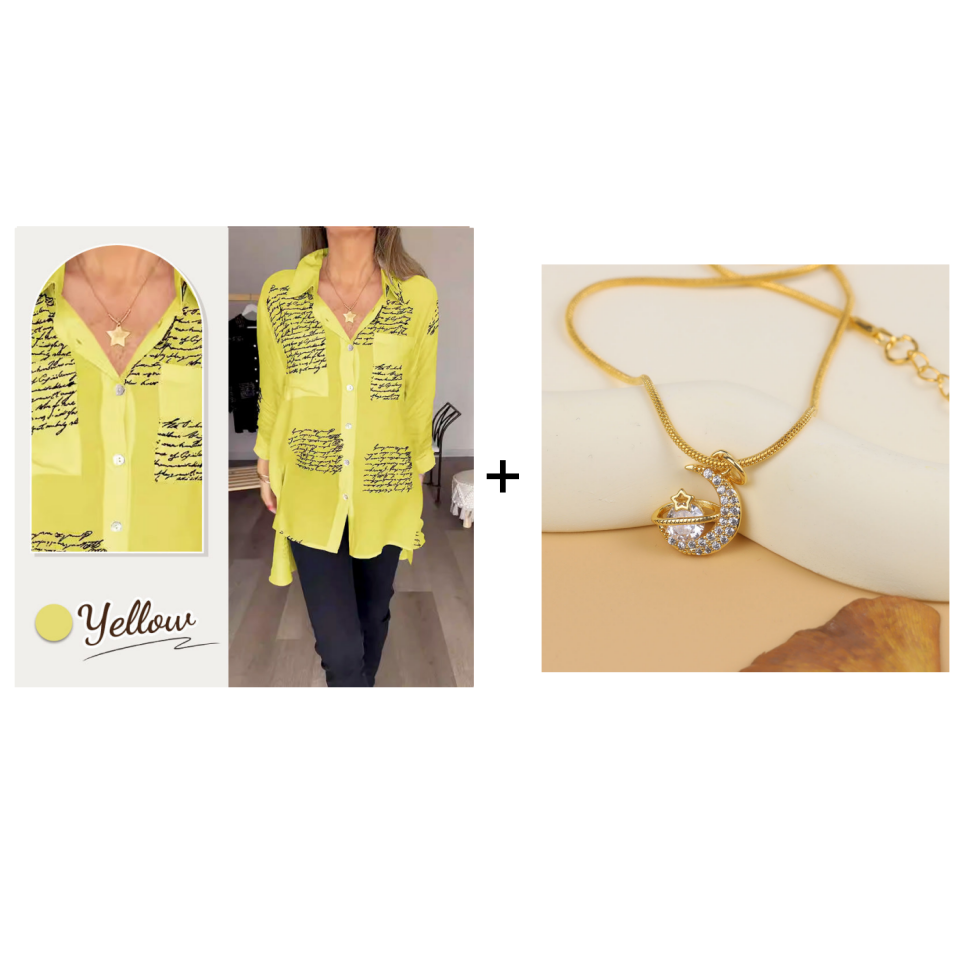 🎁Hot Sale 49%OFF💖Letter Print Fashion Lapel Shirt