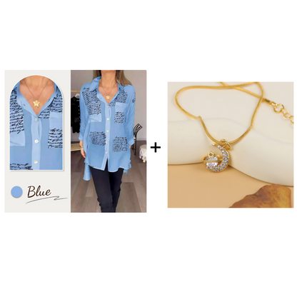 🎁Hot Sale 49%OFF💖Letter Print Fashion Lapel Shirt