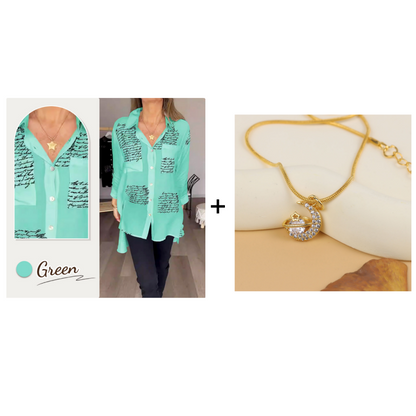 🎁Hot Sale 49%OFF💖Letter Print Fashion Lapel Shirt