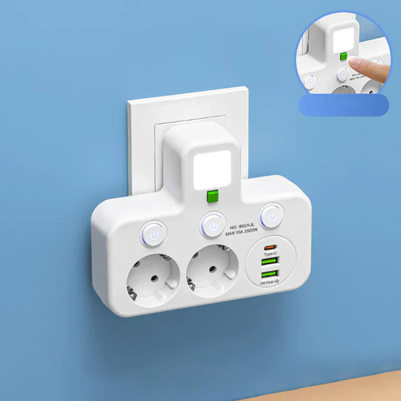 🥳2026 HOT SALE🔥50K+ SOLD!📱🔌 Your Home‘s Safety Guardian! Smart Strip with Overload Protection & Child Lock