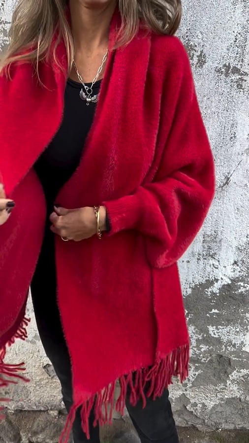 🔥Limited Time 49% Off 🔥Women's Long Sleeve Casual Tassel Shawl Coat