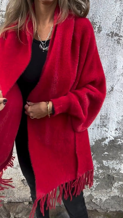🔥Limited Time 49% Off 🔥Women's Long Sleeve Casual Tassel Shawl Coat