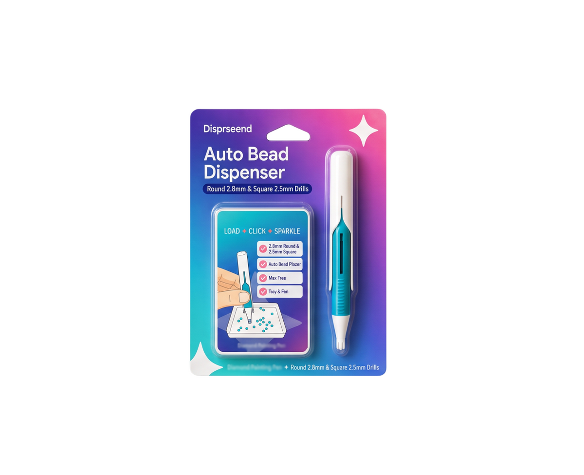💎 Automatic Gem Art Bead Dispenser Pen & Tray Set