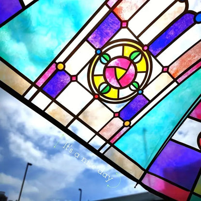 🔥Hot Sale 49% OFF💦 -Vintage Stained Glass Automatic Umbrella