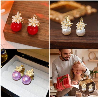 🍒Delicate Flower Pearl Earrings✨