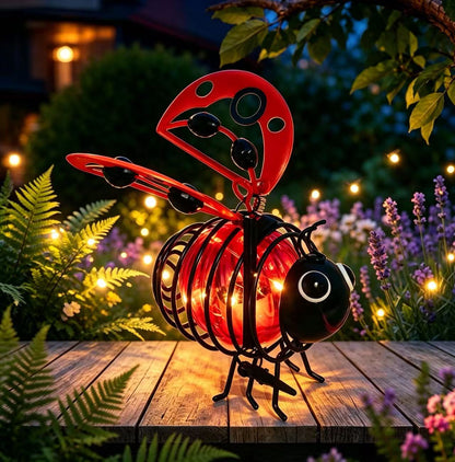 ✨🐝Solar Heart-Winged Bee Light | Weather-Resistant Metal Garden Ornament with Warm Glow