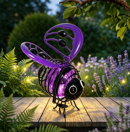 ✨🐝Solar Heart-Winged Bee Light | Weather-Resistant Metal Garden Ornament with Warm Glow