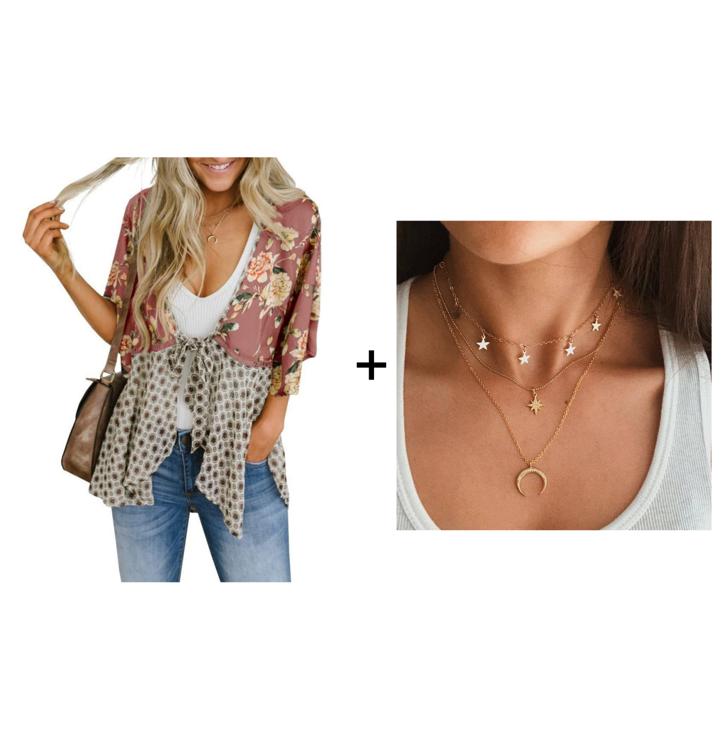 🌸Women's Floral Kimono Ruffle Sleeve Tie Cardigans Flowy Boho Loose Cover Ups