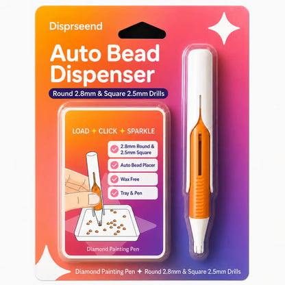 💎 Automatic Diamond Painting Bead Dispenser Pen & Tray Set