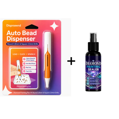 💎 Automatic Diamond Painting Bead Dispenser Pen & Tray Set