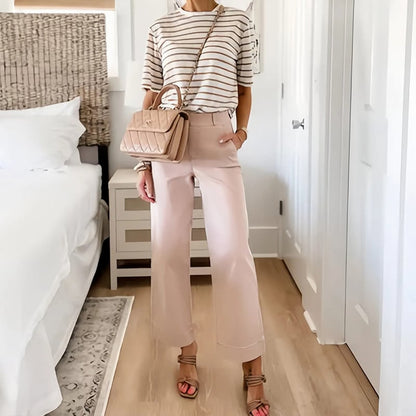 💥2025 HOT SALE💕Stretch Twill Cropped Wide Leg Pants