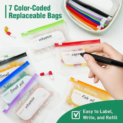 🔥🔥Last day Promotion - 65%OFF💊A8 Waterproof Pill Pouch Set – 7 to 14 Days of Meds & Vitamins💧Waterproof & Crush-Resistant Shell