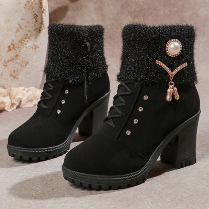 🚀Women's Thick Warm Chunky Heel Boots👢