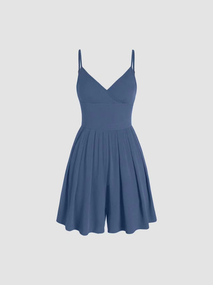 🌤️Summer Essential-Limited Time Low Price💕Women's Casual Adjustable  Plain Backless Wrap Cami Romper