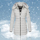 🔥HOT SALE 49% OFF✨Winter women's mid-length padded jacket warm solid color hooded jacket