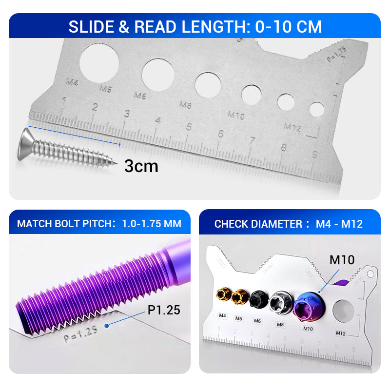 💥Stainless Steel Double-Sided Bolt Gauge Tool