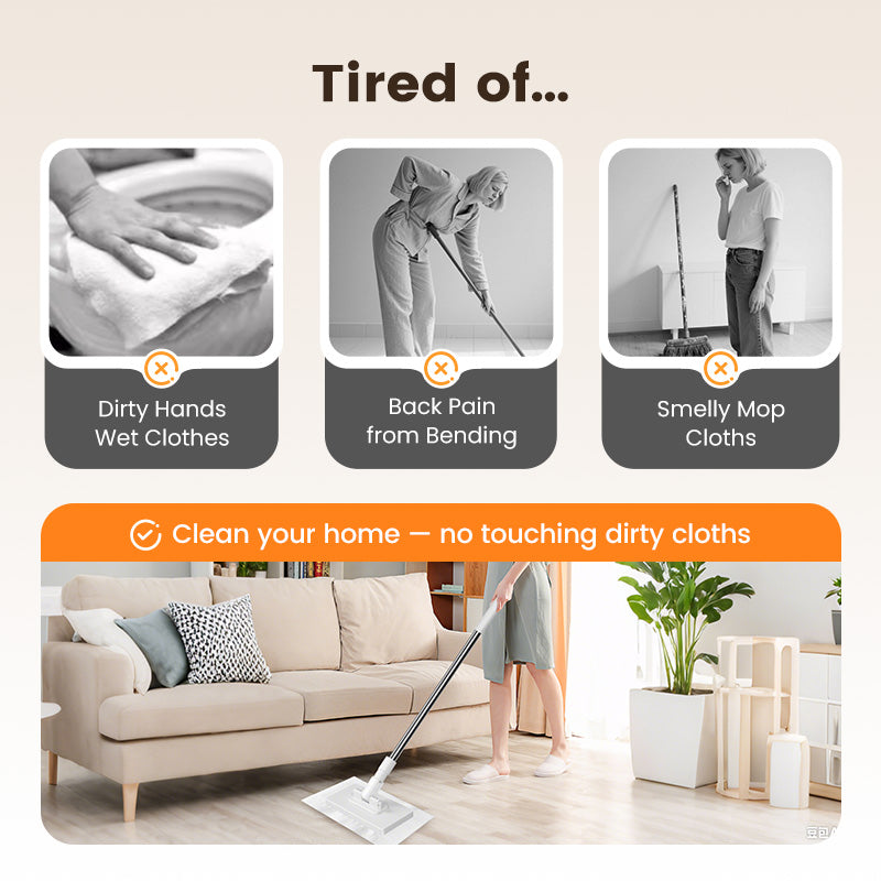 💥 Last day! 49% Off 💥Disposable Dust Mop with 4 Reusable Cloths