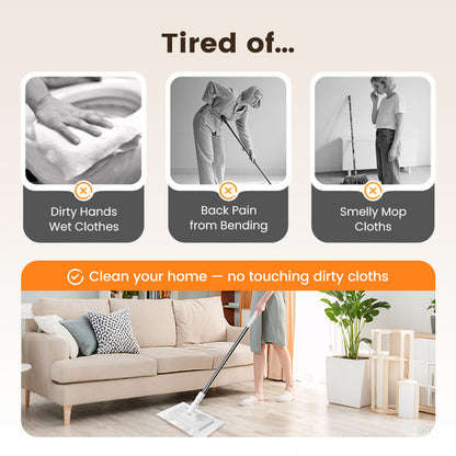💥 Last day! 49% Off 💥Disposable Dust Mop with 4 Reusable Cloths