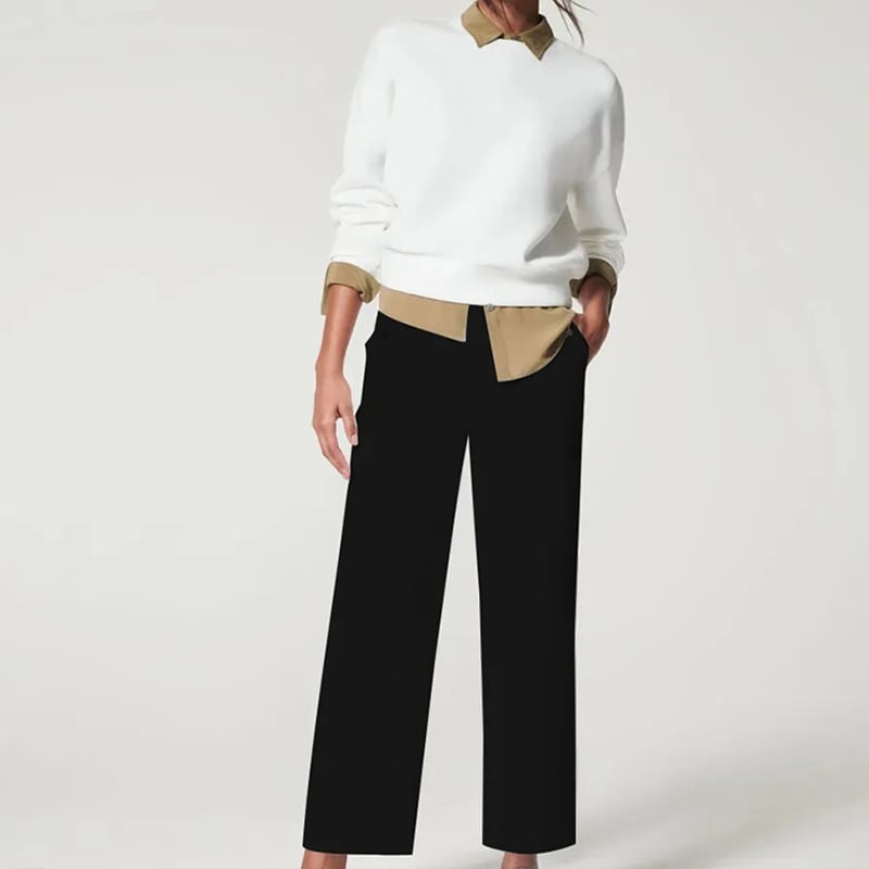 💥2025 HOT SALE💕Stretch Twill Cropped Wide Leg Pants
