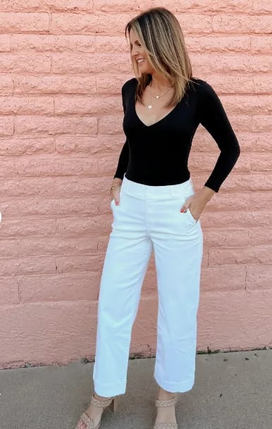 💥2025 HOT SALE💕Stretch Twill Cropped Wide Leg Pants